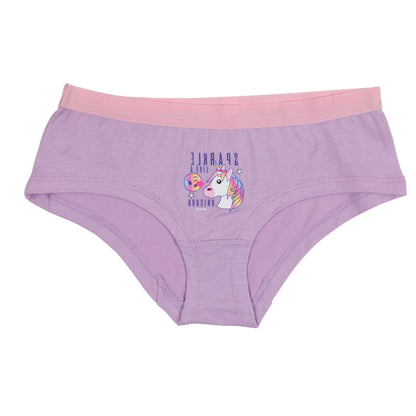 Unicorn Multi Print Girls Pack Of 5 Brief