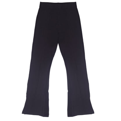 Girls Black Bell Bottom Cut Pants For Daily And Outwear