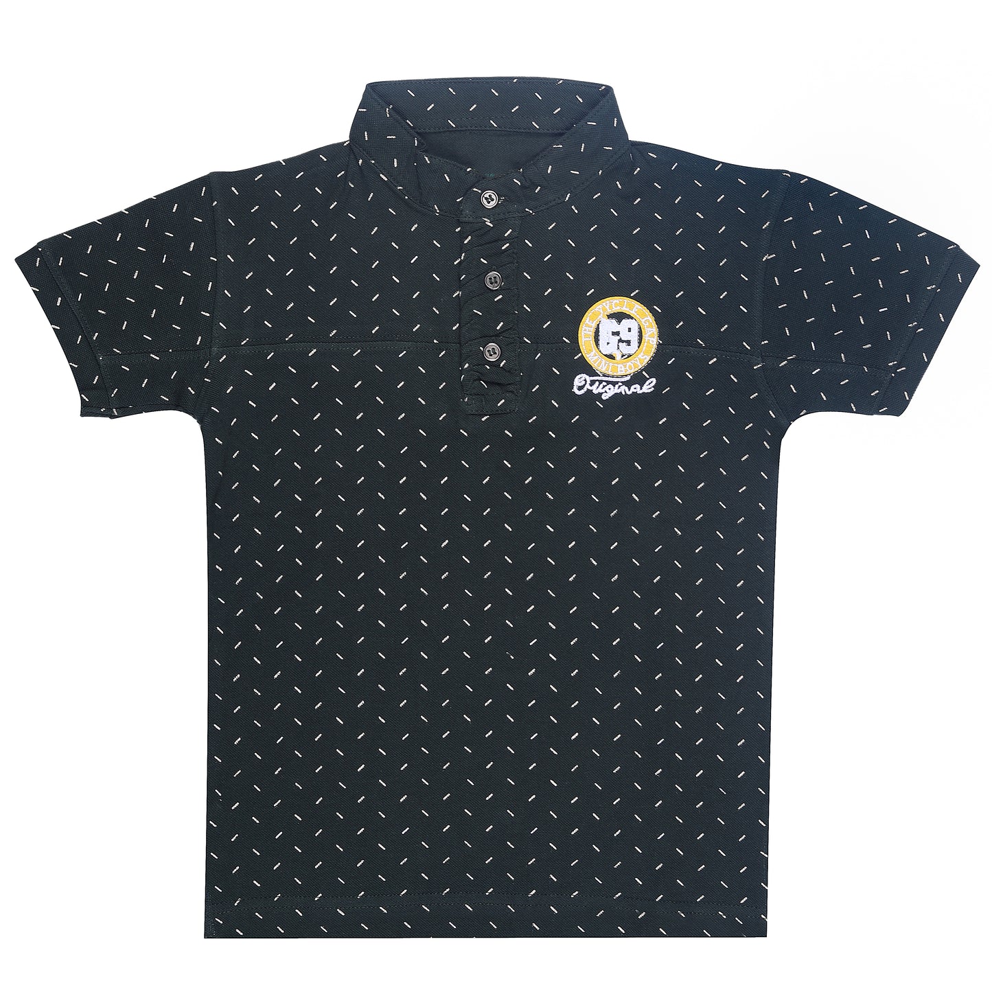 Mandarin Collar Short Sleeve Outing T Shirt