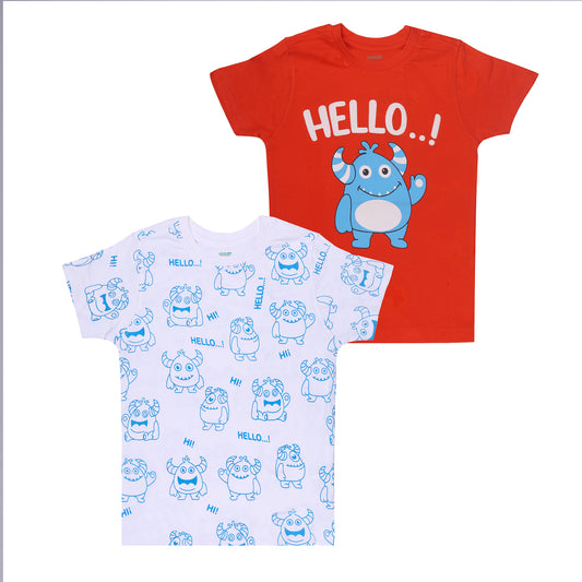 Hello Boys Outing T Shirt Combo 2 Piece Pack