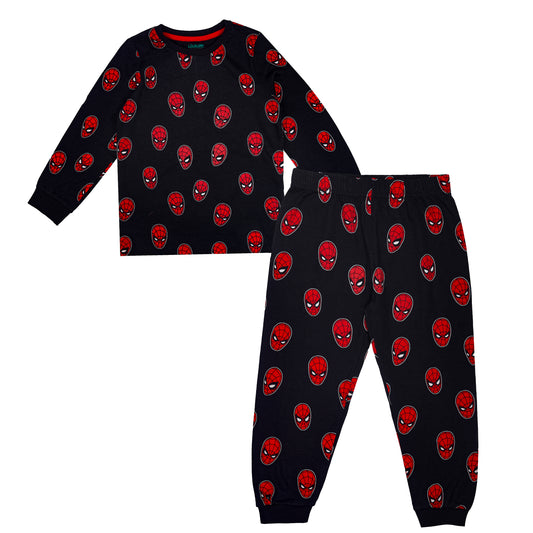 Spiderman Print Glow In Dark Night Suit Travelling Loungewear & Pyjama Set