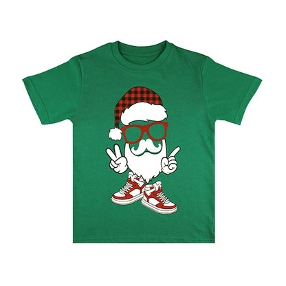 Christmas Vibes Boys Green Party T Shirt