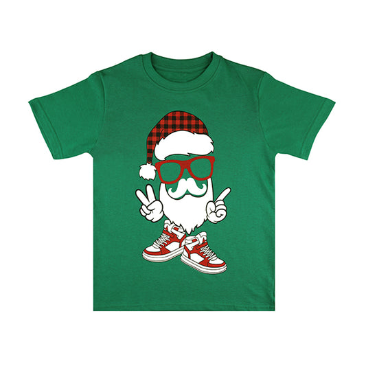 Christmas Vibes Boys Green Party T Shirt