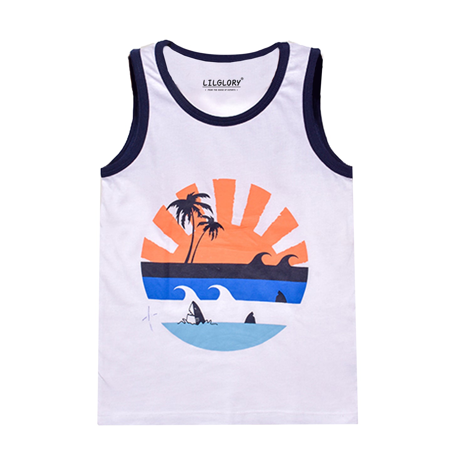 Tropical Shark Boys Shorty Set