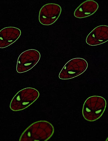 Spiderman Print Glow In Dark Night Suit Travelling Loungewear & Pyjama Set