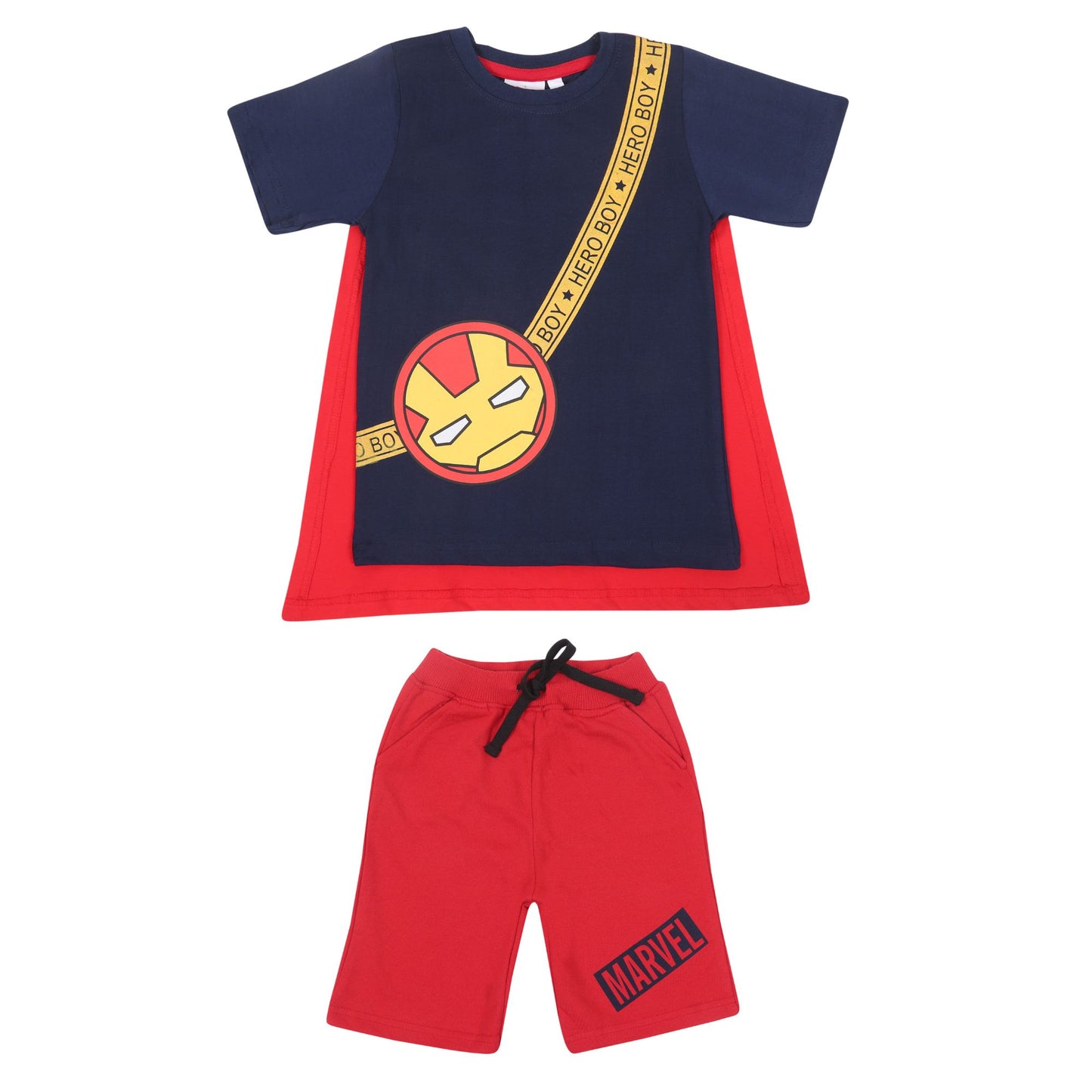 Marvel Iron Man Boys Shorty Set With Cape