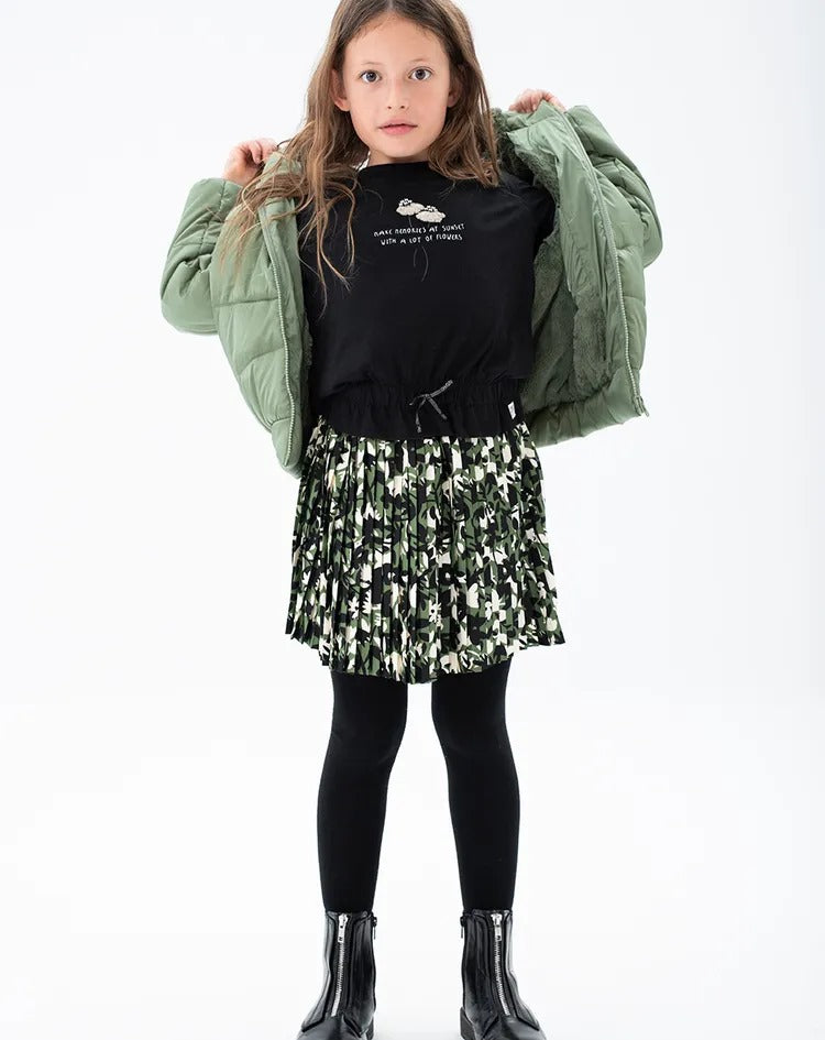 Green Flower And Garden Forest Theme Girls Skirt
