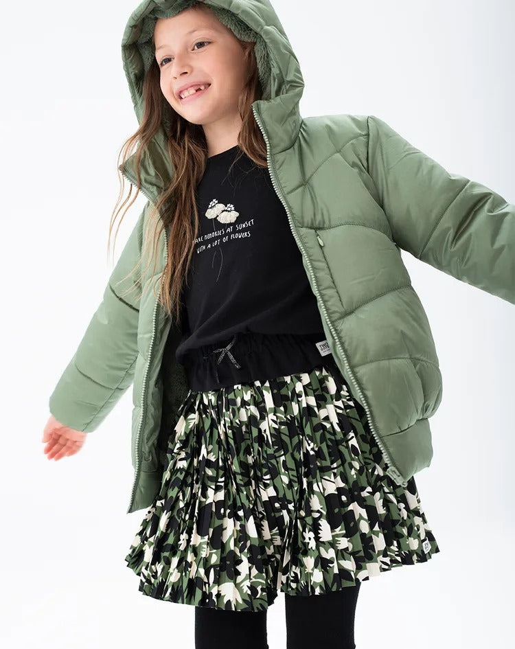 Green Flower And Garden Forest Theme Girls Skirt