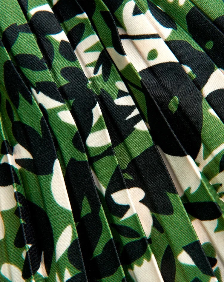 Green Flower And Garden Forest Theme Girls Skirt